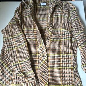 CAbi Brown and Cream Trench Coat Classic Style